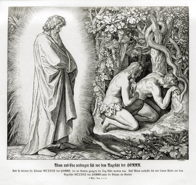 Adam et Ève cachent leur nudité, Genèse - Julius Schnorr von Carolsfeld