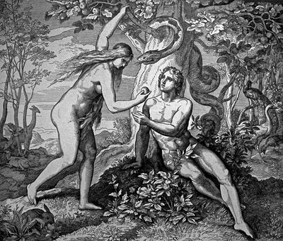 Adam et Ève avec la pomme - Julius Schnorr von Carolsfeld