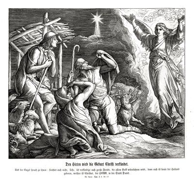 Un ange apparaît aux bergers, Évangile de Luc - Julius Schnorr von Carolsfeld