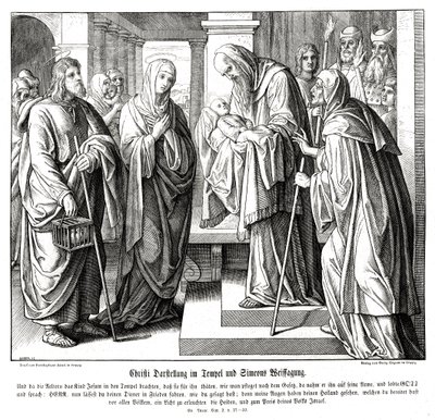 Le Christ est présenté au temple, Évangile de Luc - Julius Schnorr von Carolsfeld