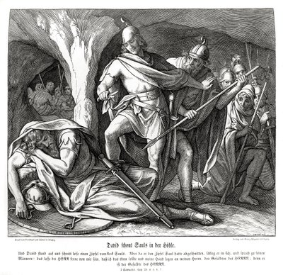 David épargne la vie de Saül - Julius Schnorr von Carolsfeld