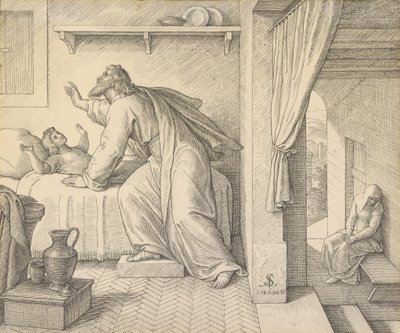 Elie ressuscite le fils de la veuve de Zarephath - Julius Schnorr von Carolsfeld
