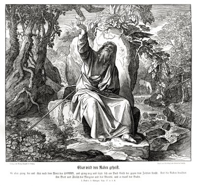 Élie est nourri par des corbeaux - Julius Schnorr von Carolsfeld