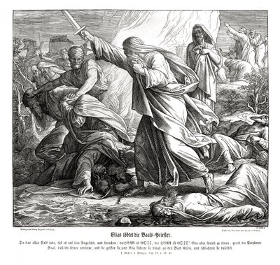 Élie tue les prophètes de Baal - Julius Schnorr von Carolsfeld