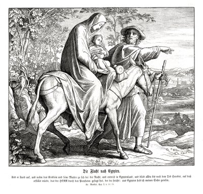 Fuite en Égypte, Évangile de Matthieu - Julius Schnorr von Carolsfeld