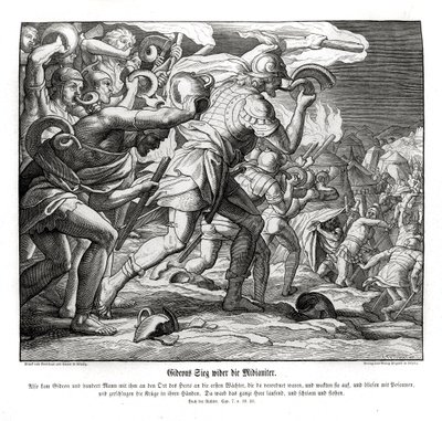 La victoire de Gédéon contre les Madianites, Juges - Julius Schnorr von Carolsfeld