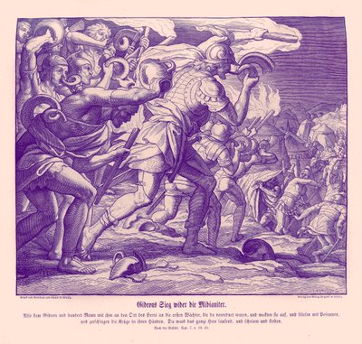 La victoire de Gédéon contre les Madianites, Juges - Julius Schnorr von Carolsfeld