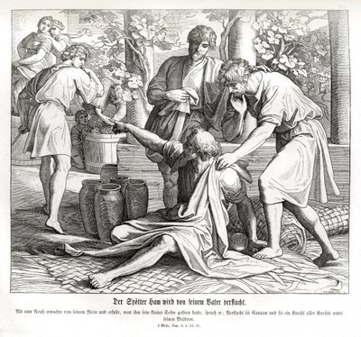 Cham voit la nudité de son père, Genèse - Julius Schnorr von Carolsfeld