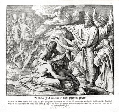 Les Israélites reçoivent de la nourriture dans le désert, Exode - Julius Schnorr von Carolsfeld