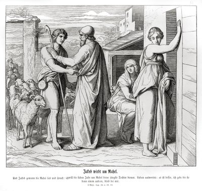 Jacob demande Rachel en mariage, Genèse - Julius Schnorr von Carolsfeld