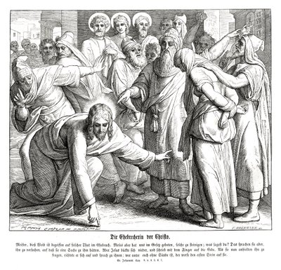 Jésus et la femme adultère, Évangile de Jean - Julius Schnorr von Carolsfeld
