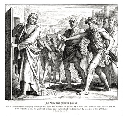 Jésus et les aveugles, Évangile de Matthieu - Julius Schnorr von Carolsfeld