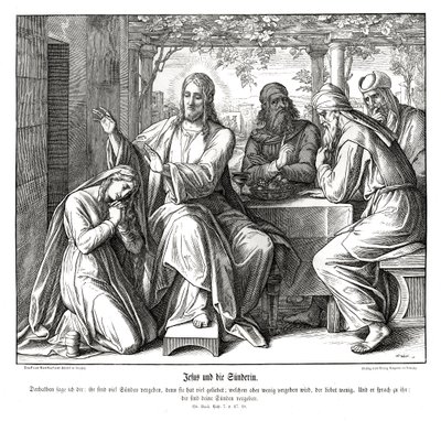 Jésus et la femme pécheresse, Évangile de Luc - Julius Schnorr von Carolsfeld