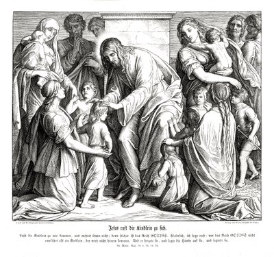 Jésus appelle les enfants à lui, Évangile de Marc - Julius Schnorr von Carolsfeld