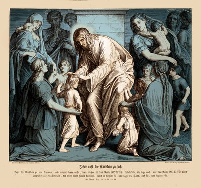 Jésus appelle les enfants à lui, Évangile de Marc - Julius Schnorr von Carolsfeld