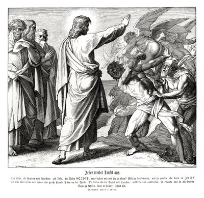 Jésus chasse les démons, Évangile de Matthieu - Julius Schnorr von Carolsfeld