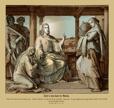 Jésus dans la maison de Marthe, Évangile de Luc - Julius Schnorr von Carolsfeld