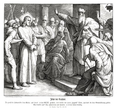 Le procès de Jésus devant Caïphe, Évangile de Matthieu - Julius Schnorr von Carolsfeld