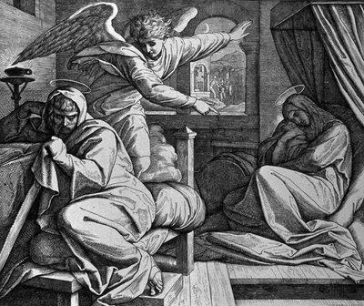 Joseph est averti de fuir en Égypte - Julius Schnorr von Carolsfeld