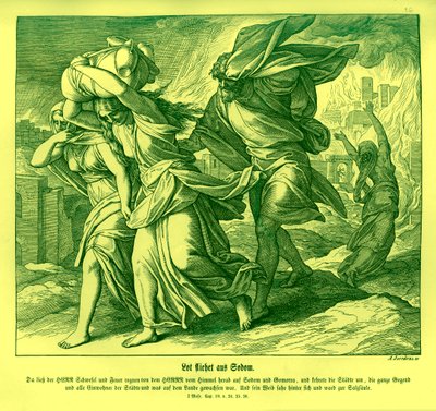 Lot et sa famille fuient Sodome - Julius Schnorr von Carolsfeld