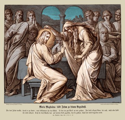Marie Madeleine oint Jésus, Évangile de Matthieu - Julius Schnorr von Carolsfeld