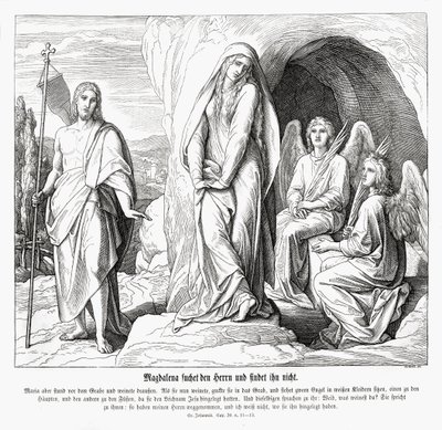 Marie Madeleine au tombeau de Jésus, Évangile de Jean - Julius Schnorr von Carolsfeld