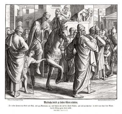 Mardochée est honoré par le roi, Esther - Julius Schnorr von Carolsfeld