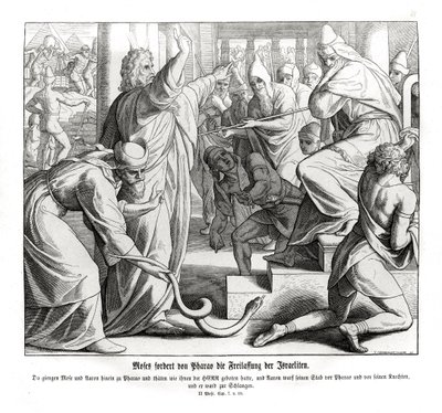 Moïse demande la libération des Israélites, Exode - Julius Schnorr von Carolsfeld