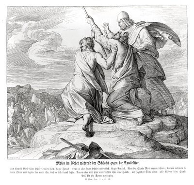 Moïse prie pendant la bataille contre Amalek, Exode - Julius Schnorr von Carolsfeld