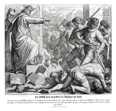 Moïse punit le peuple pour son idolâtrie, Exode - Julius Schnorr von Carolsfeld
