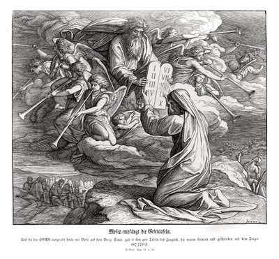 Moïse reçoit les commandements, Exode - Julius Schnorr von Carolsfeld