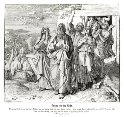 Noé et sa famille après le déluge, Genèse - Julius Schnorr von Carolsfeld