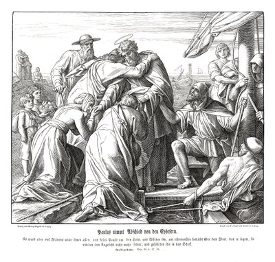 Paul quitte les Éphésiens, Actes des Apôtres - Julius Schnorr von Carolsfeld