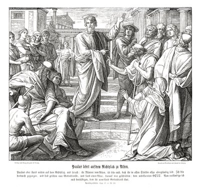 Paul prêche à Athènes, Actes des Apôtres - Julius Schnorr von Carolsfeld