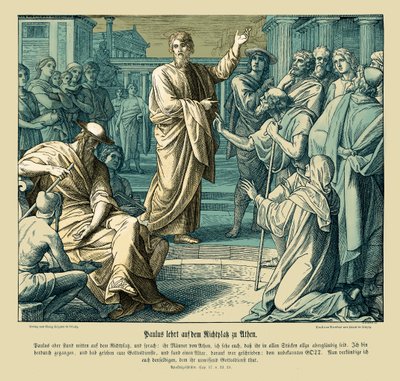 Paul prêche à Athènes, Actes des Apôtres - Julius Schnorr von Carolsfeld