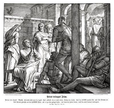 Pierre renie Jésus, Évangile de Luc - Julius Schnorr von Carolsfeld