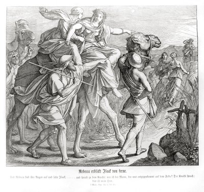 Rebecca voit Isaac de loin, Genèse - Julius Schnorr von Carolsfeld