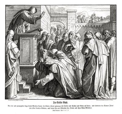 Repentir du peuple, Néhémie - Julius Schnorr von Carolsfeld