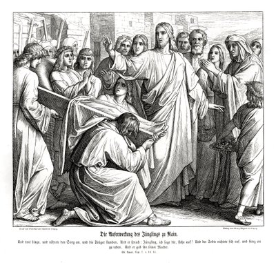 Résurrection du garçon de Naïn, Évangile de Luc - Julius Schnorr von Carolsfeld