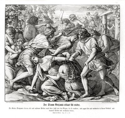Les fils de Benjamin et les filles de Silo, Juges - Julius Schnorr von Carolsfeld