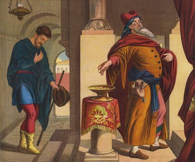 Le pharisien et le publicain - Julius Schnorr von Carolsfeld