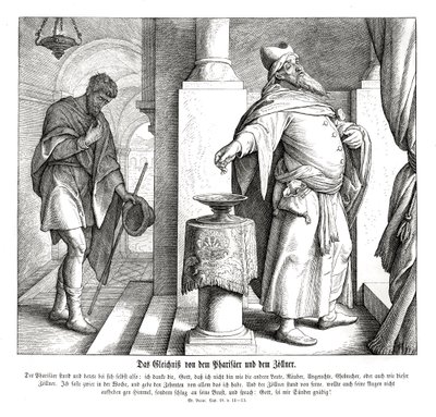 Le pharisien et le publicain, Évangile de Luc - Julius Schnorr von Carolsfeld