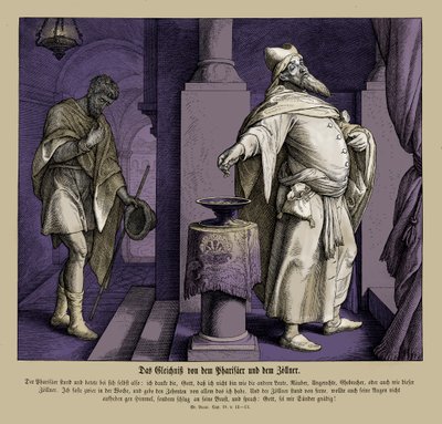 Le Pharisien et le publicain, Évangile de Luc - Julius Schnorr von Carolsfeld