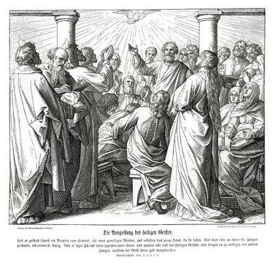 Les apôtres sont remplis du Saint-Esprit, Actes - Julius Schnorr von Carolsfeld