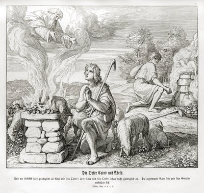 Les offrandes de Caïn et Abel, Genèse - Julius Schnorr von Carolsfeld