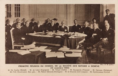 Album "Jack Bosio - Campagne de guerre 1917-1920": réunion du Conseil de la Société des Nations à Genève - Jullien F. H.