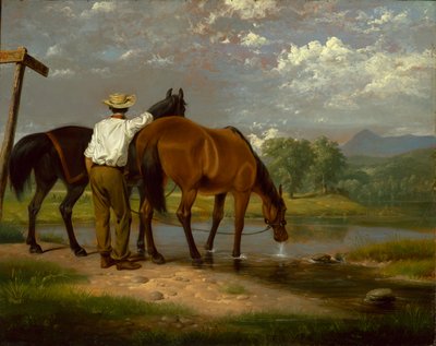 Abreuvement des chevaux - Junius Brutus Stearns
