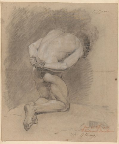 Homme nu agenouillé vu de dos (1er prix 1766) - Jurriaan Andriessen
