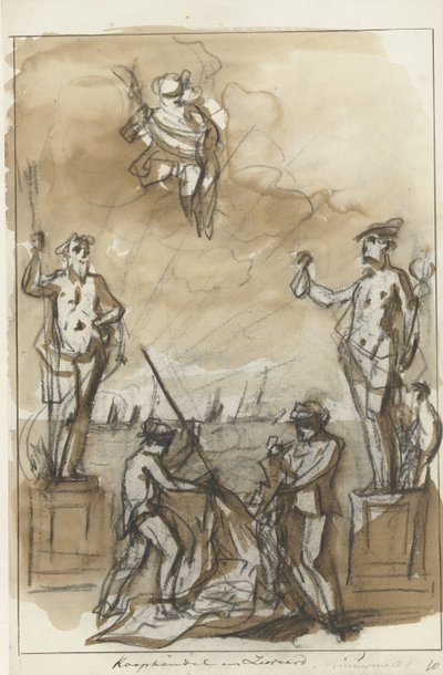 Commerce et navigation, décoration sur le Nieuwmarkt, 1795 - Jurriaan Andriessen