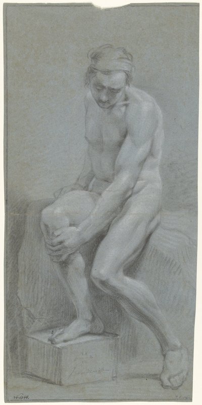Homme nu assis, la main gauche sur le genou droit - Jurriaan Andriessen